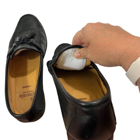 40% off! Allen Edmonds shoes men's 9 black leather Urbino tassel loafers slip on - Picture 8 of 13